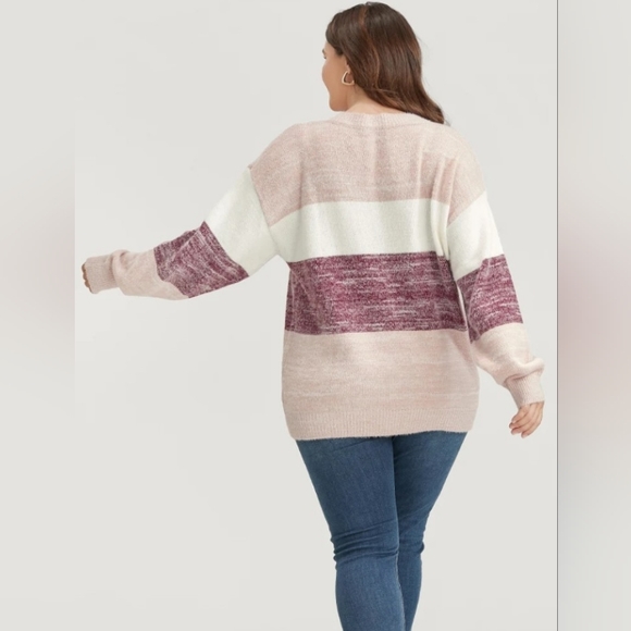 NWT, BloomChic, Striped, V-Neck, Sweater, Plus Size 18-20/2X - Picture 4 of 5